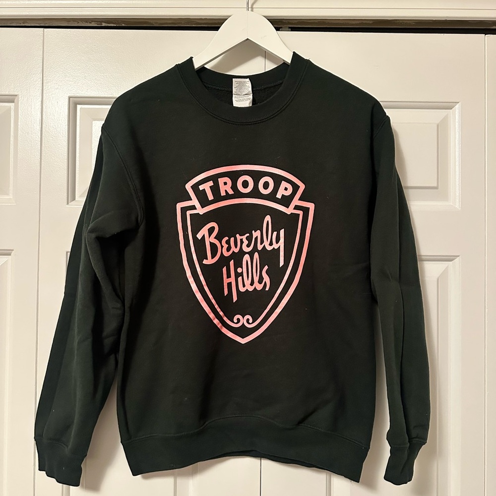 Black Sweatshirt with Pink Troop Beverly Hills Logo